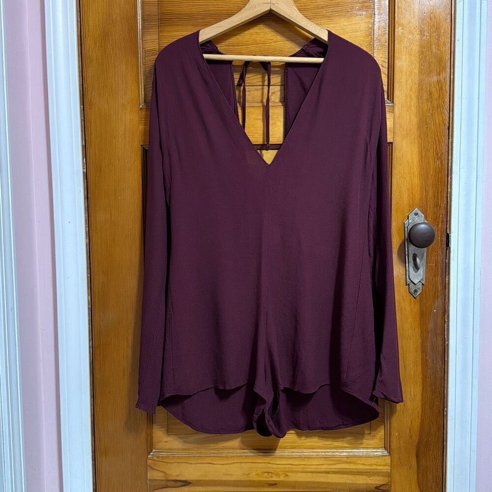 Reformation Burgundy Plunge Neck Back Romper Women’s Medium